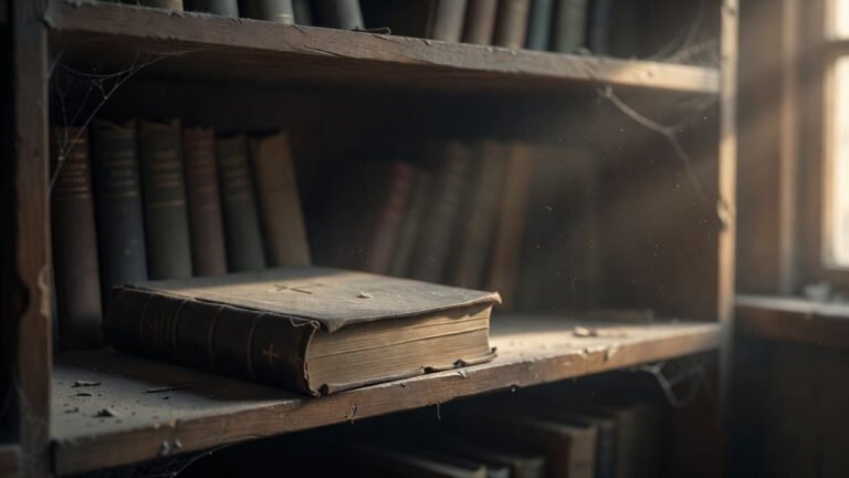 Bible gathering dust on a shelf