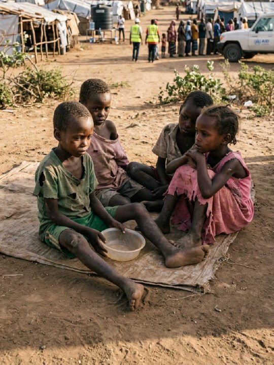 Starving children.